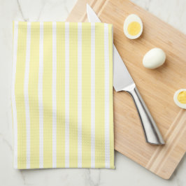 Paño De Cocina Patrón de rayas blancas amarillo pálido claro