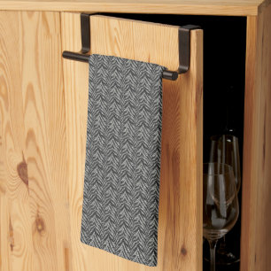 Paño De Cocina Patrón de rayas de cebra gris plateado