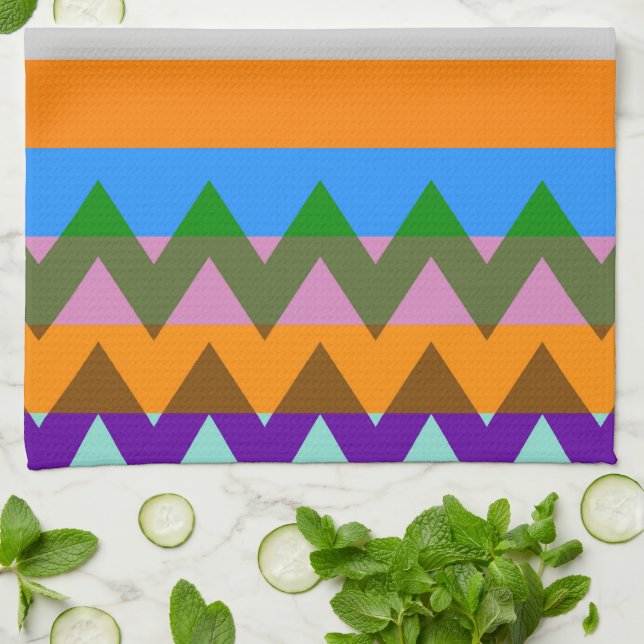 Paño De Cocina Patrón de rayas de chevron de moda #15 (Doblado)
