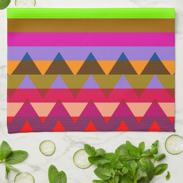 Paño De Cocina Patrón de rayas de chevron de moda #25 (Doblado)