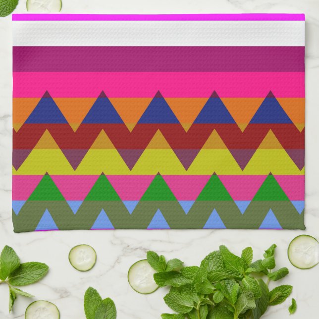Paño De Cocina Patrón de rayas de chevron de moda #26 (Doblado)
