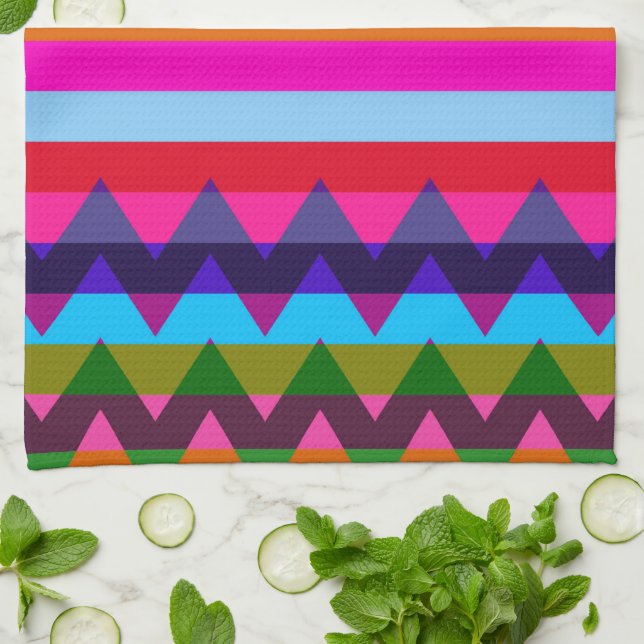 Paño De Cocina Patrón de rayas de chevron de moda #30 (Doblado)