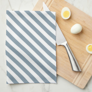 Paño De Cocina Patrón de rayas diagonales azules y blancas