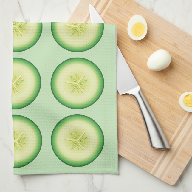 Paño De Cocina Patrón de recortes de pepino (Doblado Cuarto)
