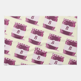 Paño De Cocina Patrón de recubrimiento de gelatina rosada retro c