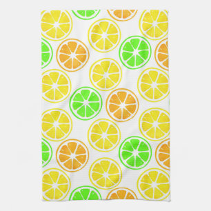 Paño De Cocina Patrón de rodajas de Naranja de limón