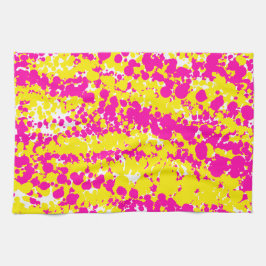 Paño De Cocina Patrón de salpicadura rosa y amarilla