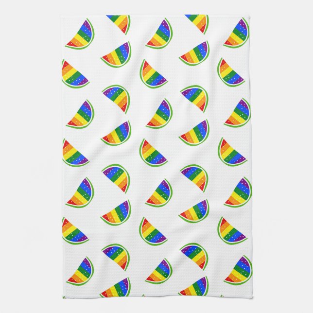 Paño De Cocina Patrón de sandía arco iris (Vertical)