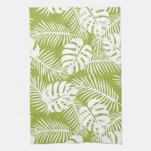 Paño De Cocina Patrón de selva tropical de paleta verde