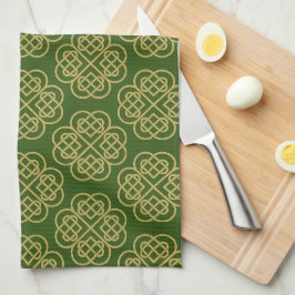 Paño De Cocina Patrón de Shamrock Celta Gold