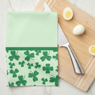Paño De Cocina Patrón de Shamrock verde de San Patricio
