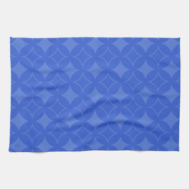 Paño De Cocina Patrón de shippo azul real (Horizontal)