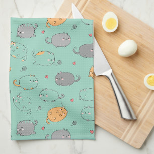 Paño De Cocina Patrón de sueños de gato dormilón lindo y acogedor