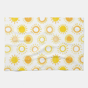 Paño De Cocina Patrón de Suns de Doodle dibujado a mano