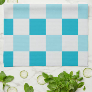 Paño De Cocina Patrón De Tablero Blanco Y Azul