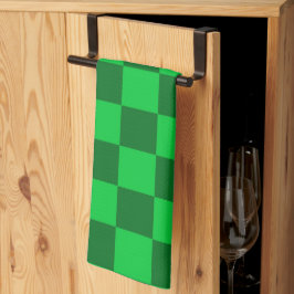 Paño De Cocina Patrón de tablero de ajedrez de dos tonos verdes