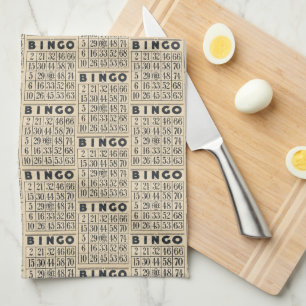 Paño De Cocina Patrón de tarjeta de bingo de vintage