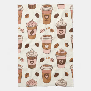 Paño De Cocina Patrón de taza de café acogedor (12)
