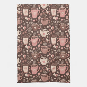 Paño De Cocina Patrón de taza de café acogedor (2)
