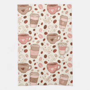 Paño De Cocina Patrón de taza de café acogedor (3)
