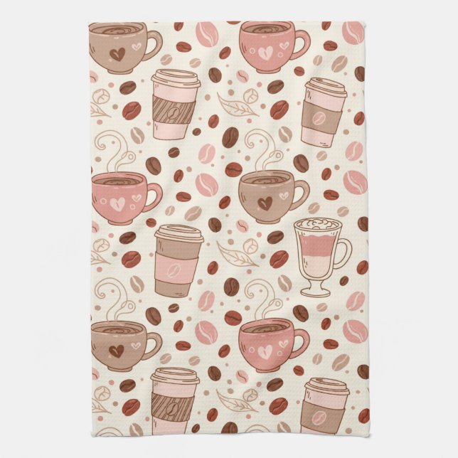 Paño De Cocina Patrón de taza de café acogedor (3) (Vertical)