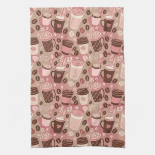 Paño De Cocina Patrón de taza de café acogedor (5)
