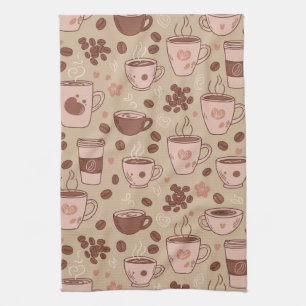 Paño De Cocina Patrón de taza de café acogedor (7)