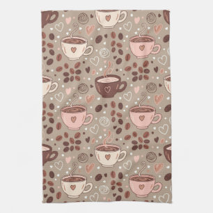 Paño De Cocina Patrón de taza de café acogedor (8)