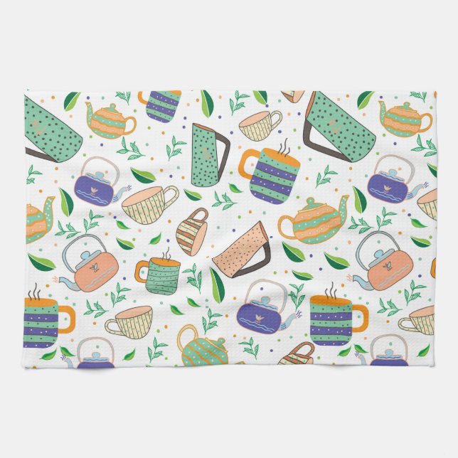 Paño De Cocina patrón de té (Horizontal)