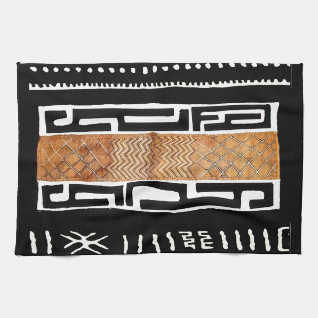 Paño De Cocina Patrón de tela de barro africano (Horizontal)
