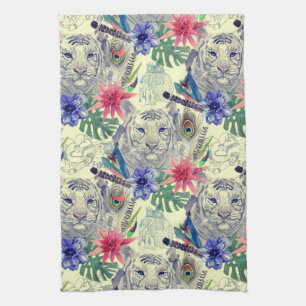 Paño De Cocina Patrón de tigre de estilo indio vintage