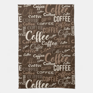 Paño De Cocina Patrón de tipografía de café vintage (3)