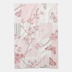 Paño De Cocina Patrón de toile de mariposa botánica vintage (7)