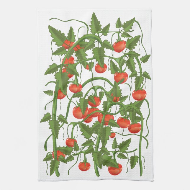 Paño De Cocina Patrón de Tomates (Vertical)