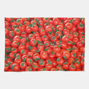 Paño De Cocina Patrón de Tomates Cherry Rojos