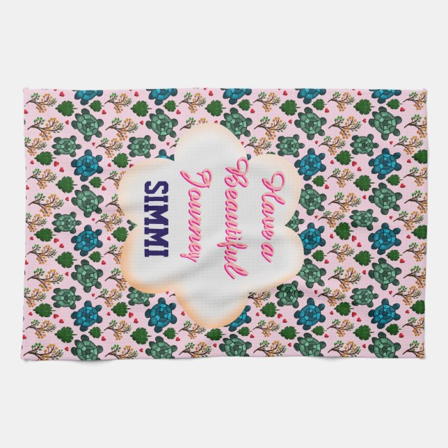 Paño De Cocina Patrón de tortuga personalizado (Horizontal)