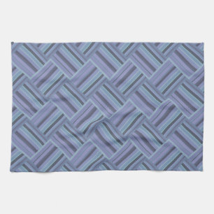 Paño De Cocina Patrón de trama de rayas diagonales azul-gris