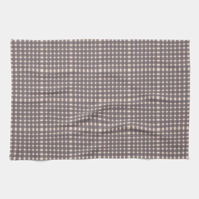 Paño De Cocina Patrón de trenzado Gray Gingham Pink (Horizontal)