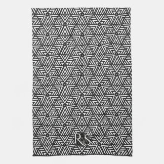 Paño De Cocina Patrón de triángulo blanco y negro: Cocina monográ