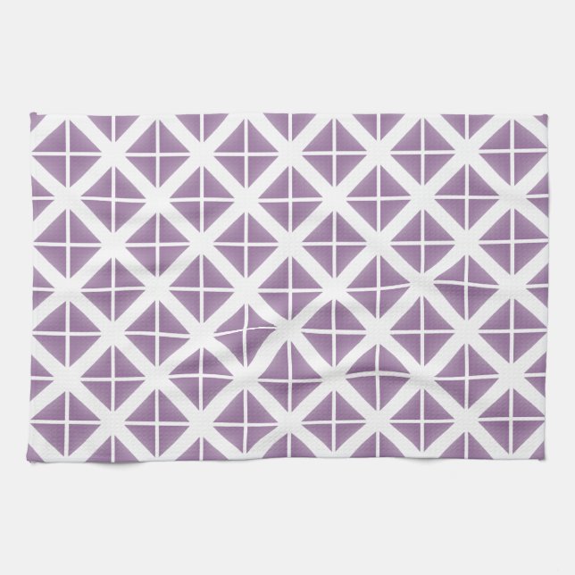 Paño De Cocina Patrón de triángulo de moda púrpura (Horizontal)