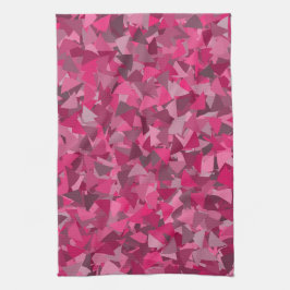 Paño De Cocina Patrón de triángulo gris rosa