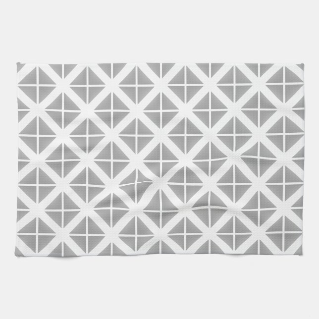 Paño De Cocina Patrón de Triángulo Gris Trendy (Horizontal)