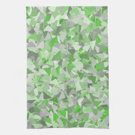 Paño De Cocina Patrón de triángulo gris verde
