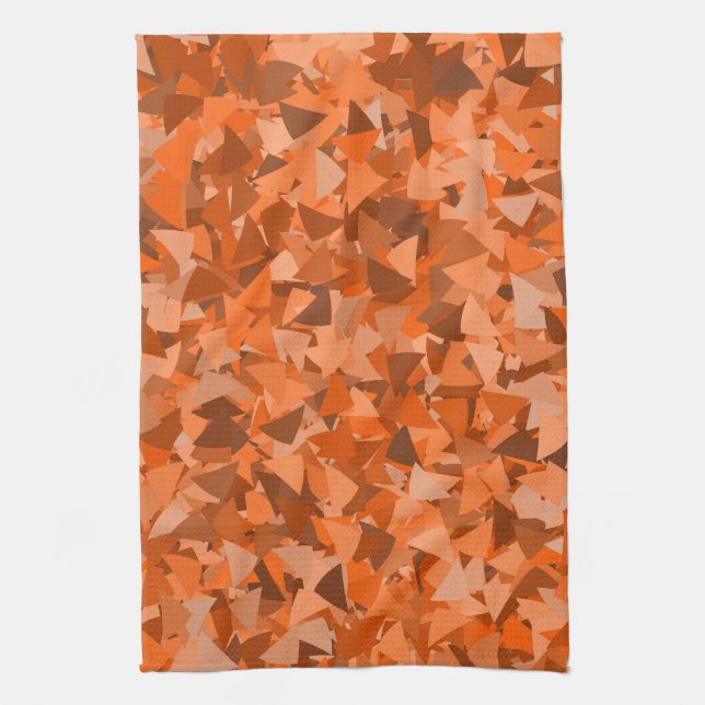 Paño De Cocina Patrón de triángulo marrón naranja (Vertical)