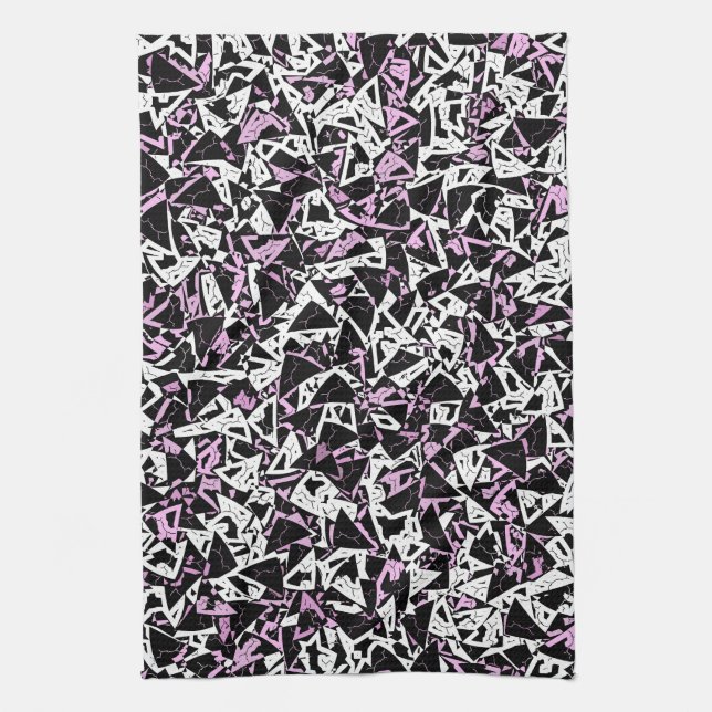 Paño De Cocina Patrón de triángulo negro morado (Vertical)