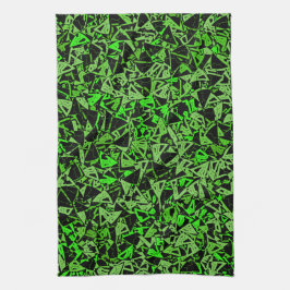 Paño De Cocina Patrón de triángulo negro verde