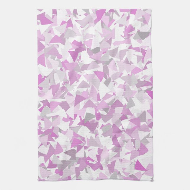 Paño De Cocina Patrón de triángulo púrpura rosa (Vertical)