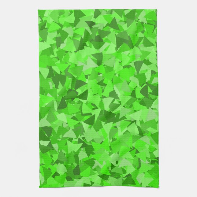 Paño De Cocina Patrón de Triángulo Verde (Vertical)