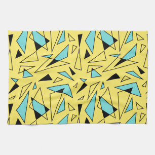 Paño De Cocina Patrón de triángulos - Amarillo y turquesa