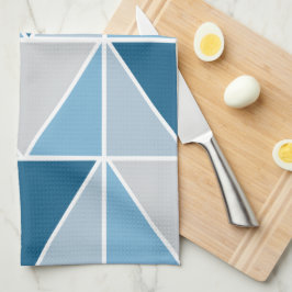 Paño De Cocina Patrón de triángulos geométricos grises azules